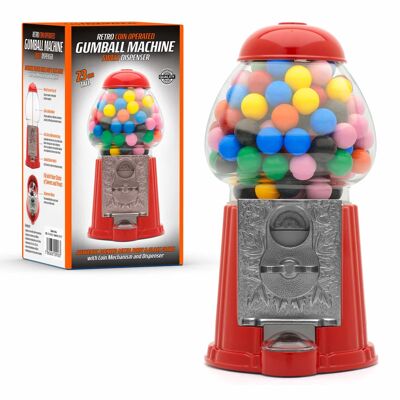 CKB LTD - Dispensador de dulces con máquina de chicles retro de 9 pulgadas, pequeña, que funciona con monedas