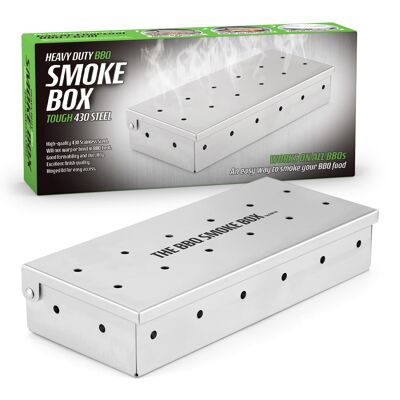 Boîte à fumoir à copeaux de bois pour barbecue, en acier inoxydable robuste