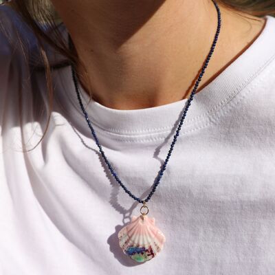 Collier Mare lapis lazuli coquillage
