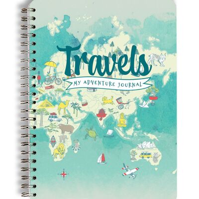 Diario de viaje - Diario de aventuras - Infantil (versión en inglés)