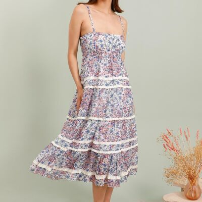 Liberty midi dress with thin straps - 29559