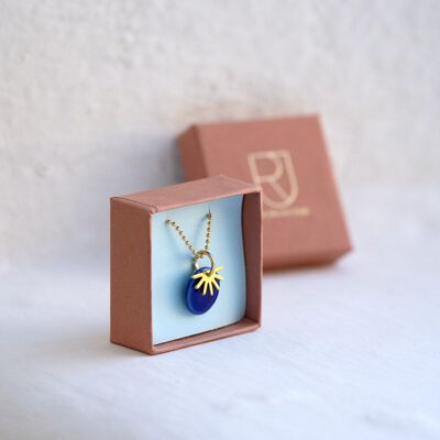 collier en porcelaine Bibi ~ kobalt