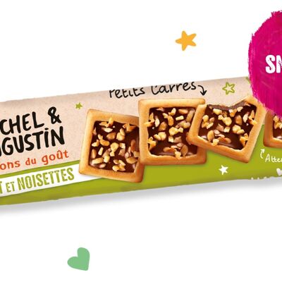 Petits carrés queue leu leu chocolat au lait et éclats de noisettes 33,6g