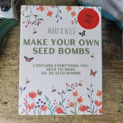 Haga su propio kit de bombas de semillas de amapola de flores silvestres