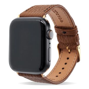 Bracelet Apple Watch marron nappa (adaptateur or) 38/40/41mm 1