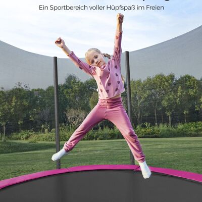 Trampolino Ø 305 cm con rete di sicurezza rosa