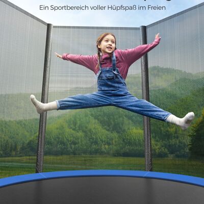 Trampolino Ø 183 cm con rete per giardino blu
