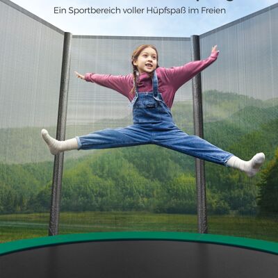 Trampolino Ø 183 cm con rete per giardino verde scuro