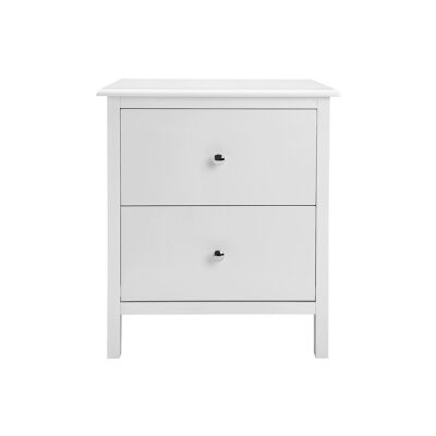 Bedside table with 2 drawers white