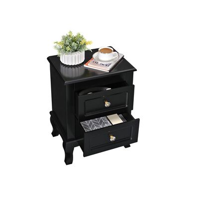Bedside tables 2 pieces black