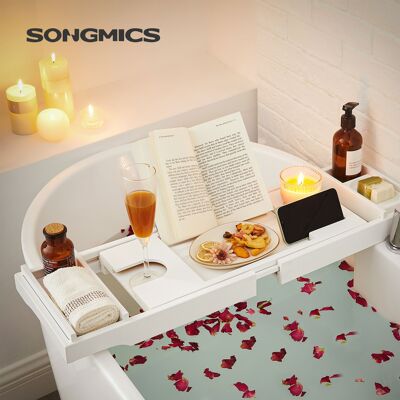 Tabla de baño de bambú blanco