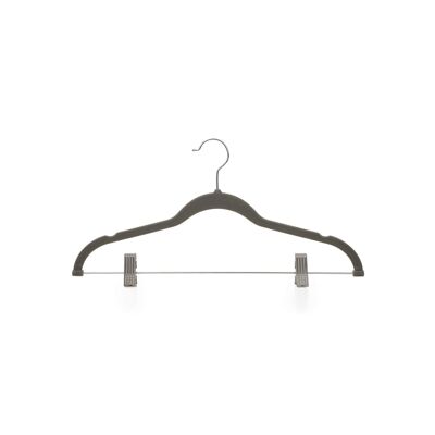 Perchas para pantalones de terciopelo, 12 unidades, color gris