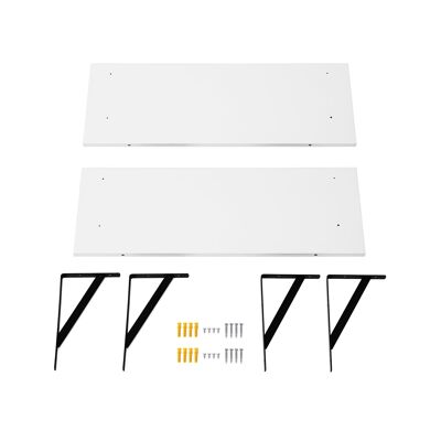 Wall shelves set of 2 white-black