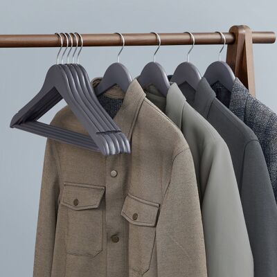 Cintre en bois, rotatif, gris-argent