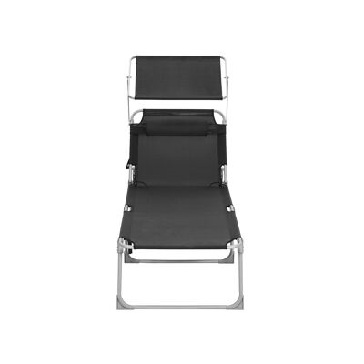 Garden lounger with black cover