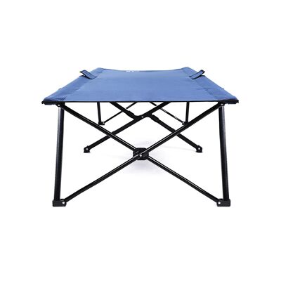 Cama de camping resistente de color azul
