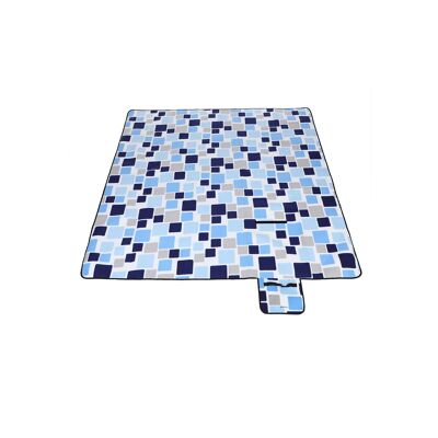 Manta de picnic polar azul jaspeada XXL