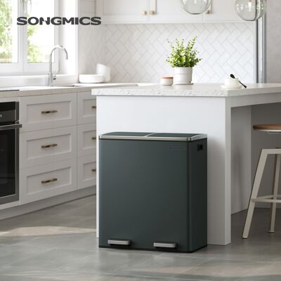 Poubelle 60 litres (2 x 30 L) grise