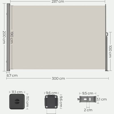 Toldo lateral 200 x 300 cm topo