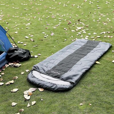Saco de dormir 220 x 84 cm negro-gris