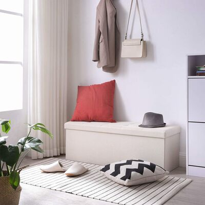Banc avec espace de rangement beige