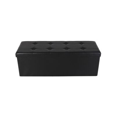 Banco tapizado con almacenaje 110 cm Negro