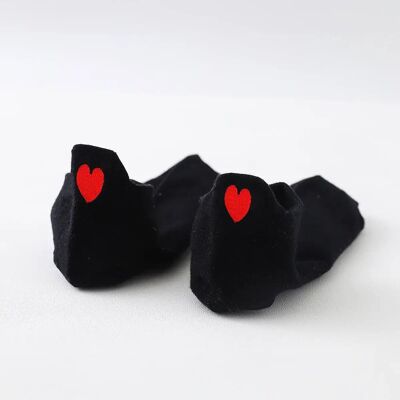 Calzini con linguetta a cuore rosso