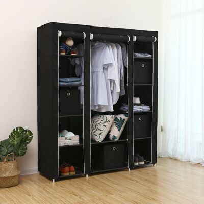 Wardrobe 175 x 150 cm Black