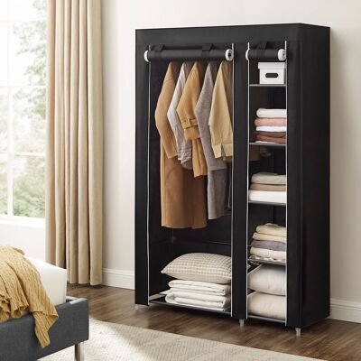 Fabric wardrobe 175 x 110 cm black