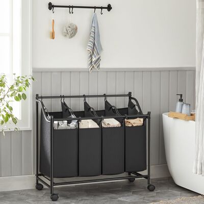 Trieur de linge 4 compartiments noir