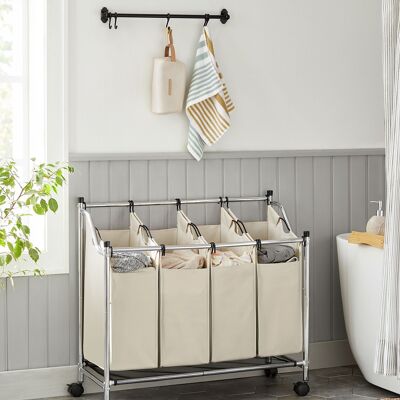 Panier à linge 4 x 35 L beige