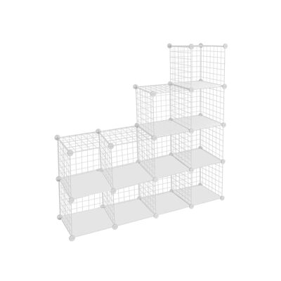 Étagère sans boulons 12 cubes à grille blanche