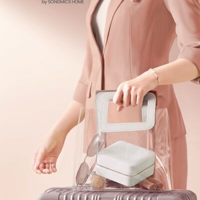 Portagioie portatile in PU, idea regalo, colore bianco nuvola