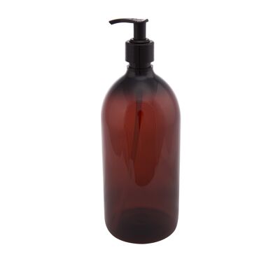 Pharmacy bottle with pump 1 liter brown