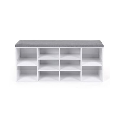 Zapatero tapizado blanco-gris