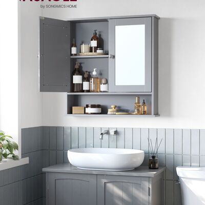 Wall mirror cabinet dove grey