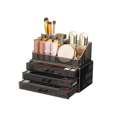 Organisateur de maquillage avec 3 tiroirs noir