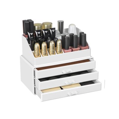 Organisateur de maquillage en acrylique blanc
