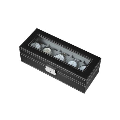 Caja de reloj rectangular para 5 relojes