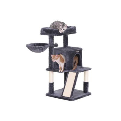 Tiragraffi con albero per gatti 96 cm grigio fumo
