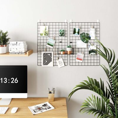 Mur grillagé avec accessoires noir