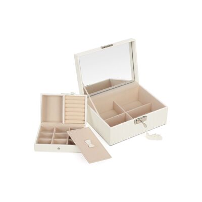 Jewelry box with mirror White