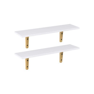 Wall shelf set of 2 white