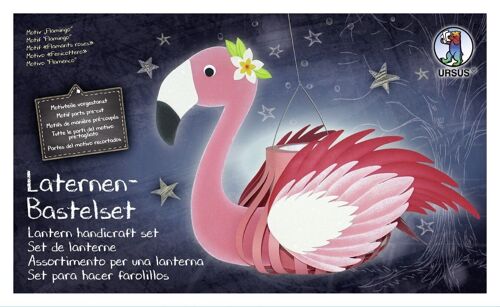 Laternen-Bastelset (quer) "Flamingo"