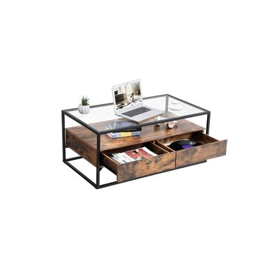 Table basse en verre design industriel