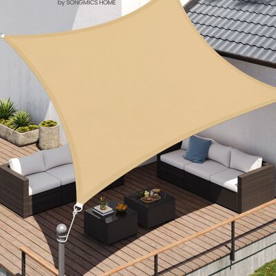 Vela de sol 3x4 m con columna de agua rectangular