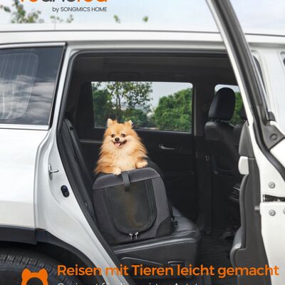 Trasportino per cani con struttura in metallo e maniglie grigio