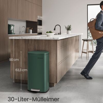 Poubelle de cuisine 30 litres vintage verte