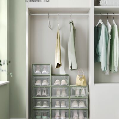 Cajas de zapatos set de 12 transparentes-verde laurel