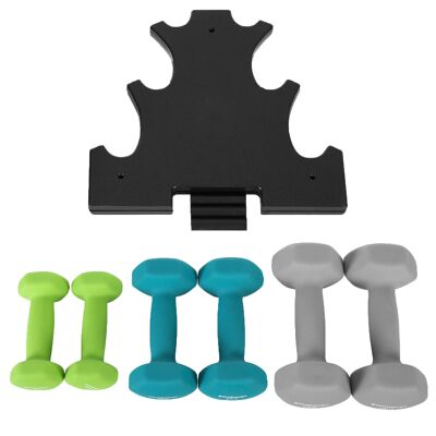 Set di manubri 1, 2, 3 kg grigio-verde